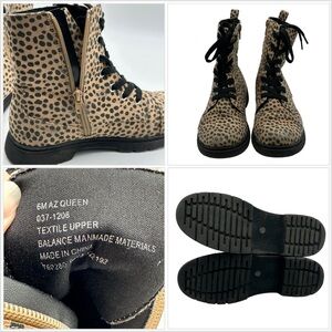 Women’s Arizona Queen 6 M Leopard Utility Shoe Boots Wheat Black Durable Outsole